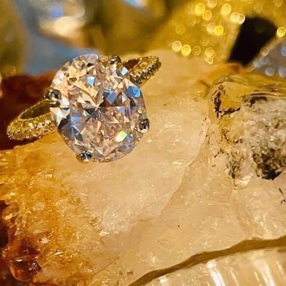 ♥️ 4.30Ct Oval Moissanite Solitaire Engagement Ring, size 6 FREE SHIPPING - Picture 5 of 16